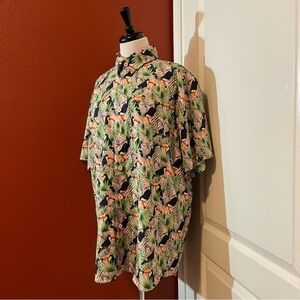 Dixxon‎ Men’s Toucan Do It Lightweight Tropical Button Down Short Sleeve Shirt